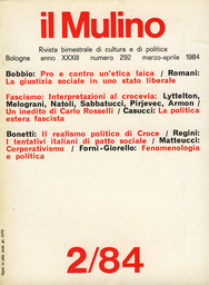 Copertina del fascicolo dell'articolo Il realismo politico di Croce